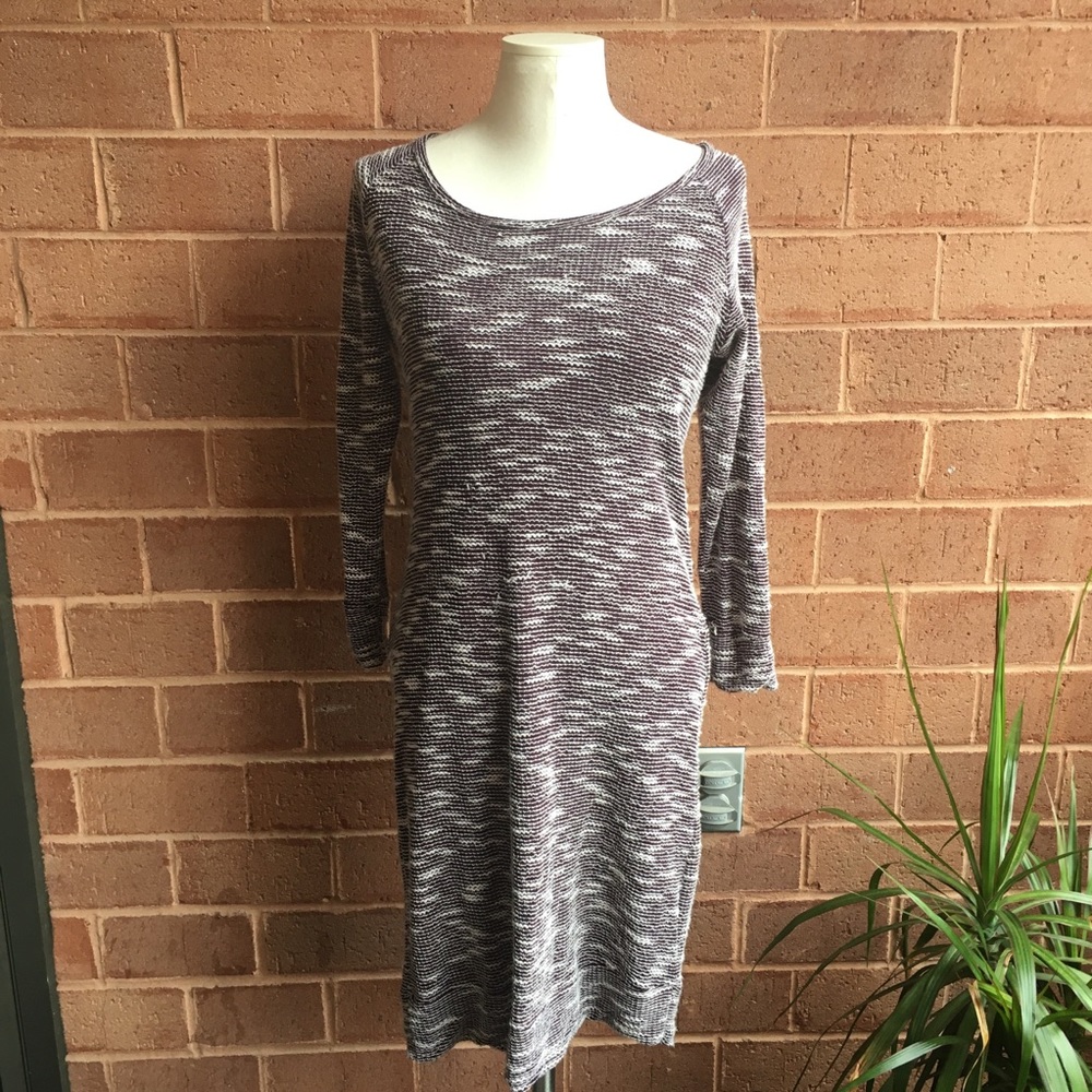 Marine Layer Purple and White Textured Knit Dress